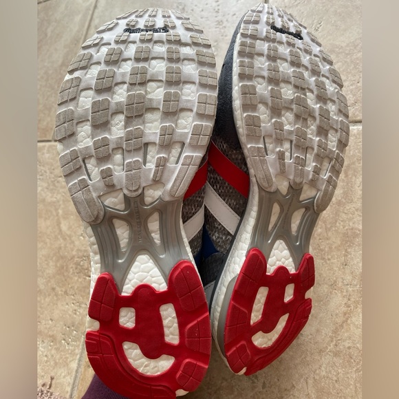 Red, white, and blue running shoes - Picture 3 of 3